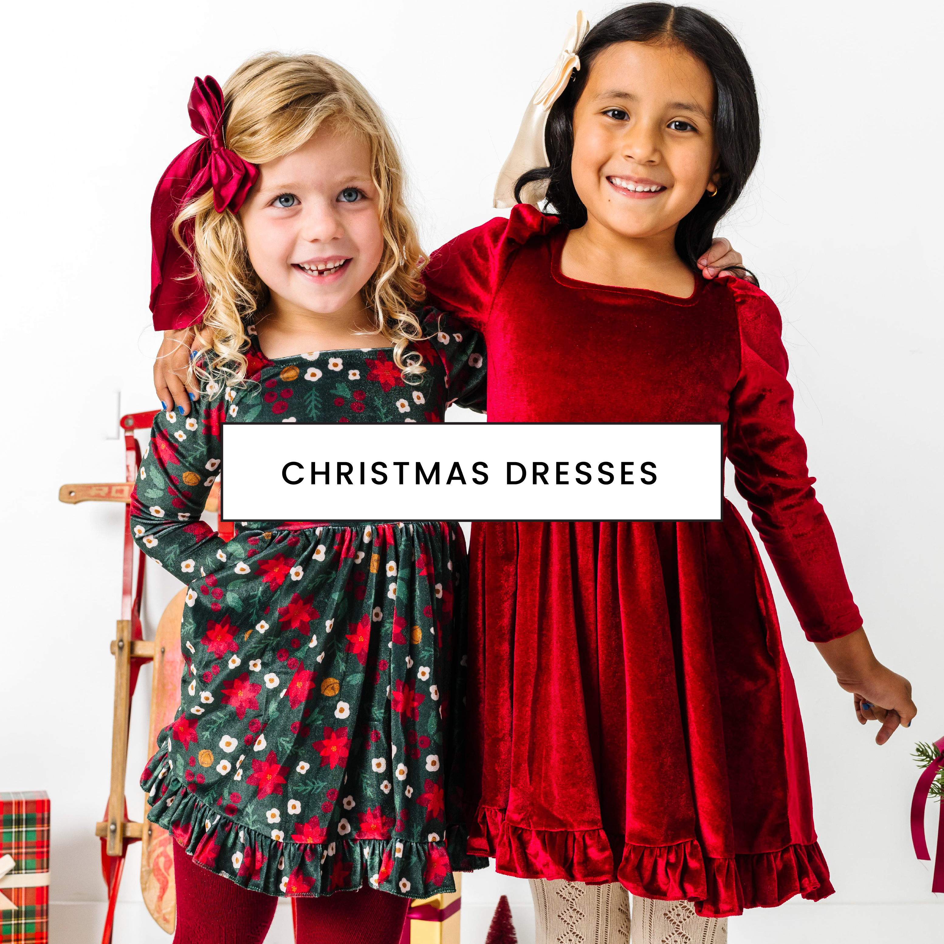 christmas program dresses for girls Holly Jolly Christmas 3/4 Sleeve Pocket Twirl Dress 4T