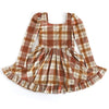 vanilla base fall plaid velvet twirl dress for girls