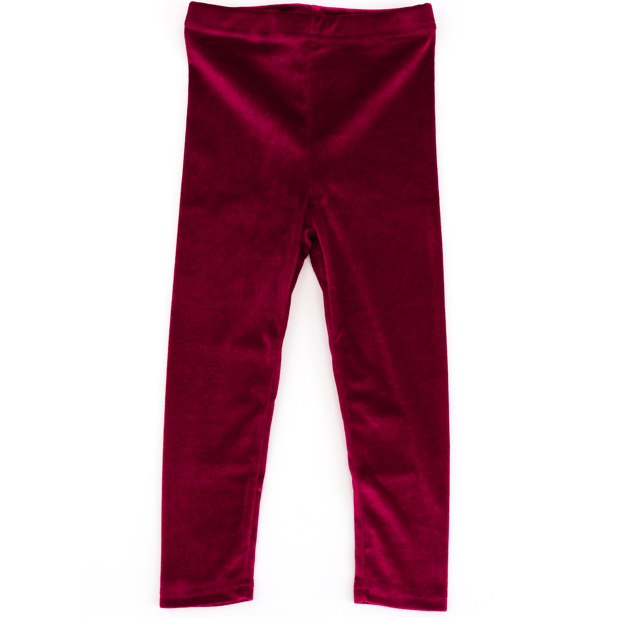 girls' cranberry velvet leggings for Christmas