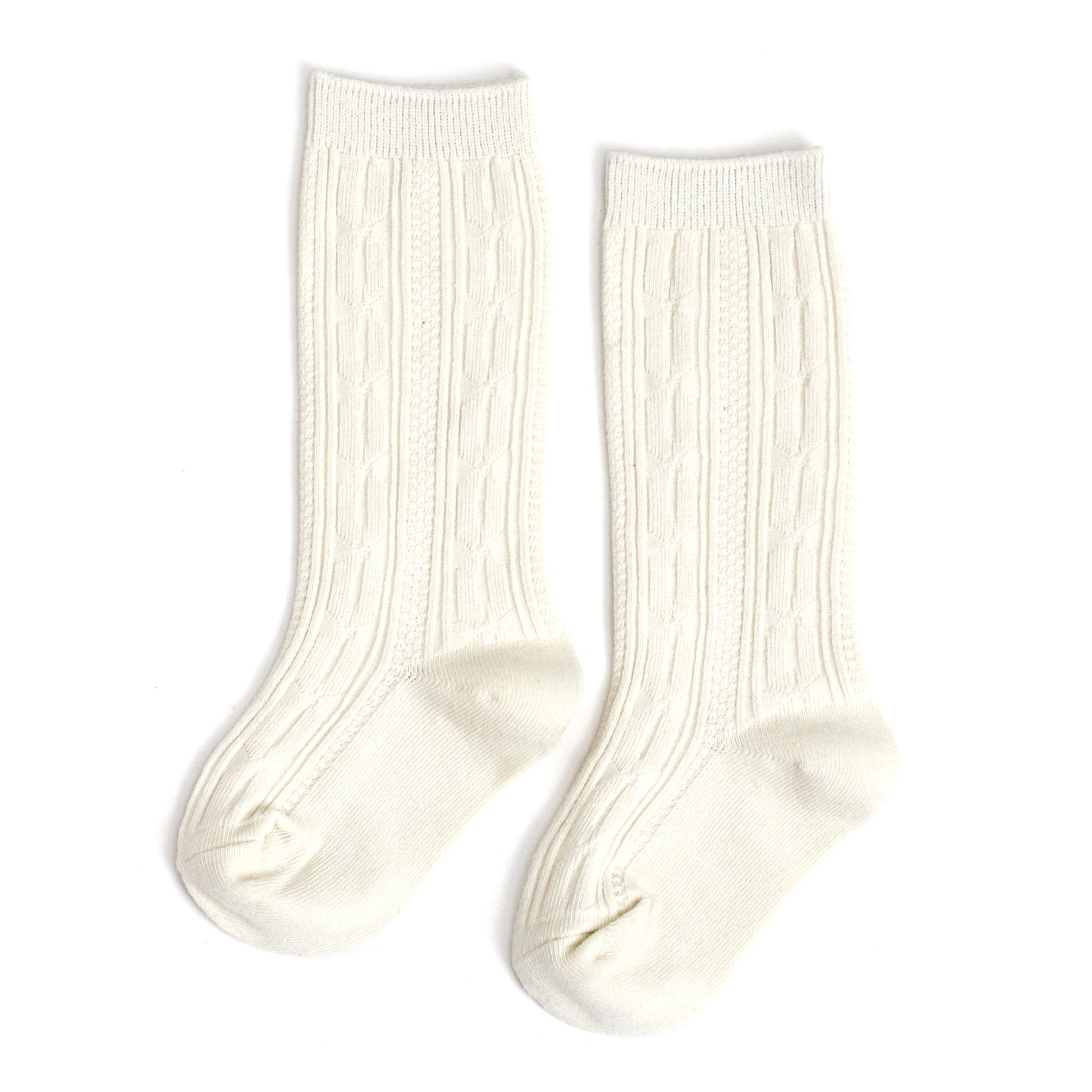 Ivory Cable Knit Knee High Socks – Little Stocking Company Ivory Cable Knit Knee High Socks – Little Stocking Company