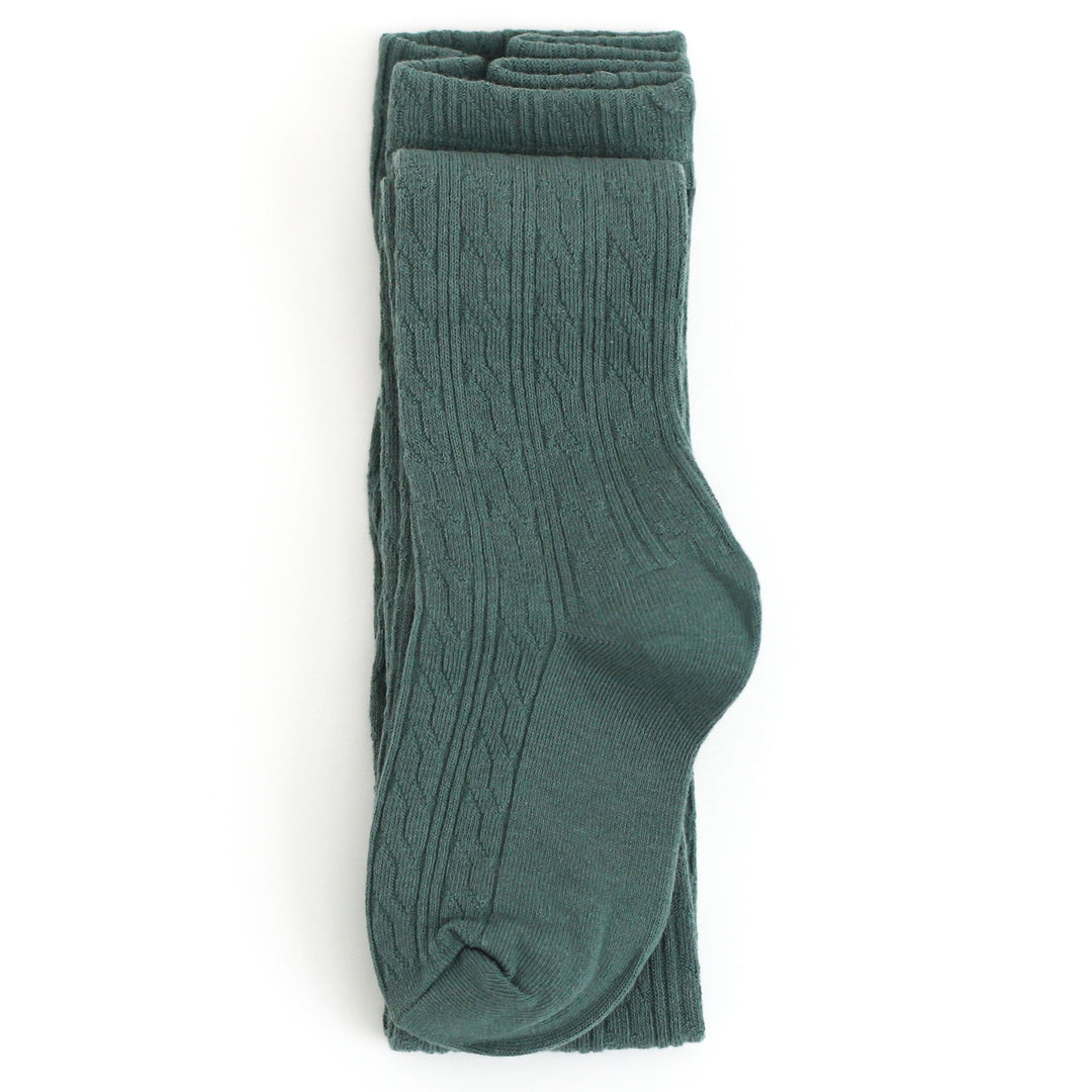 pacific teal blue cable knit tights for babies, toddlers and girls