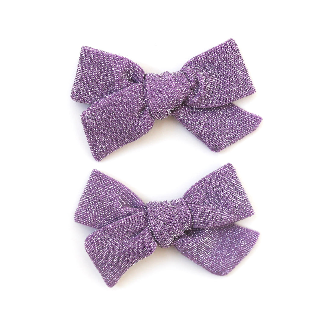 sparkly light purple pigtail bows
