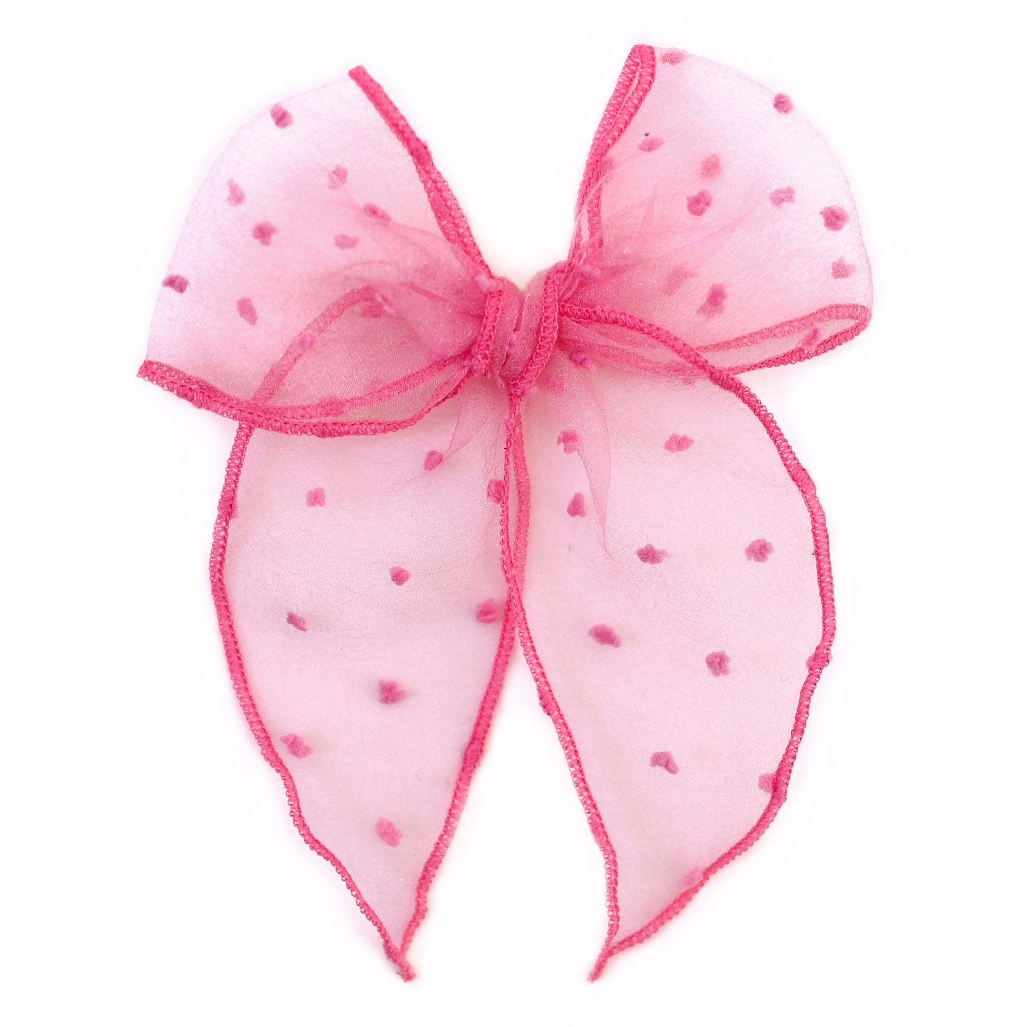 taffy pink sheer dot hair bow