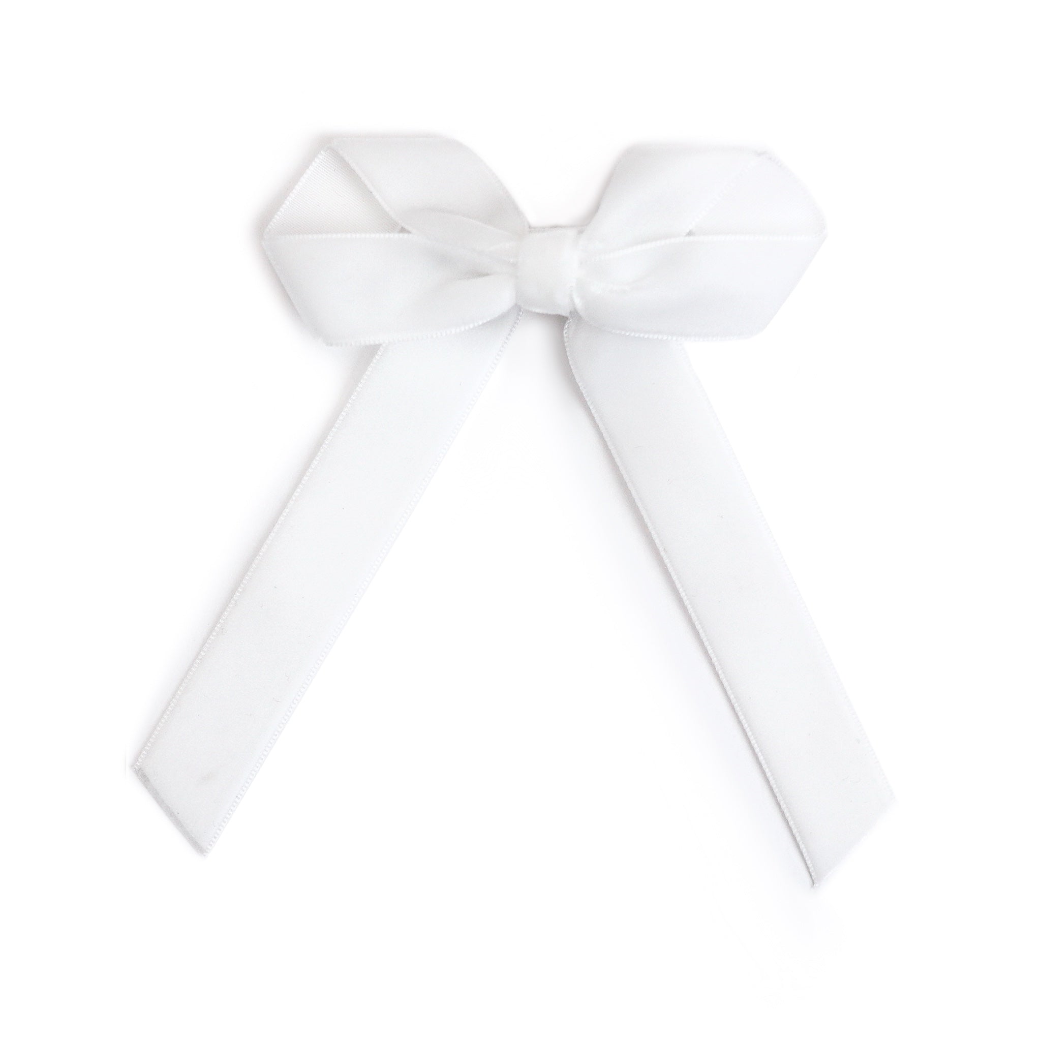 girl's white velvet ribbon hairbow for spring and easter