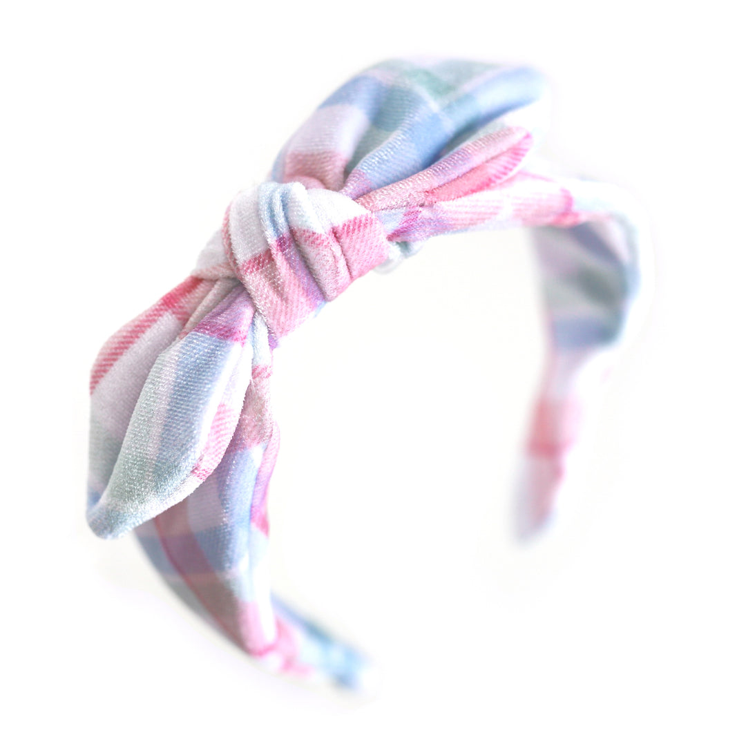 Bow Headband - Winter Plaid Velvet