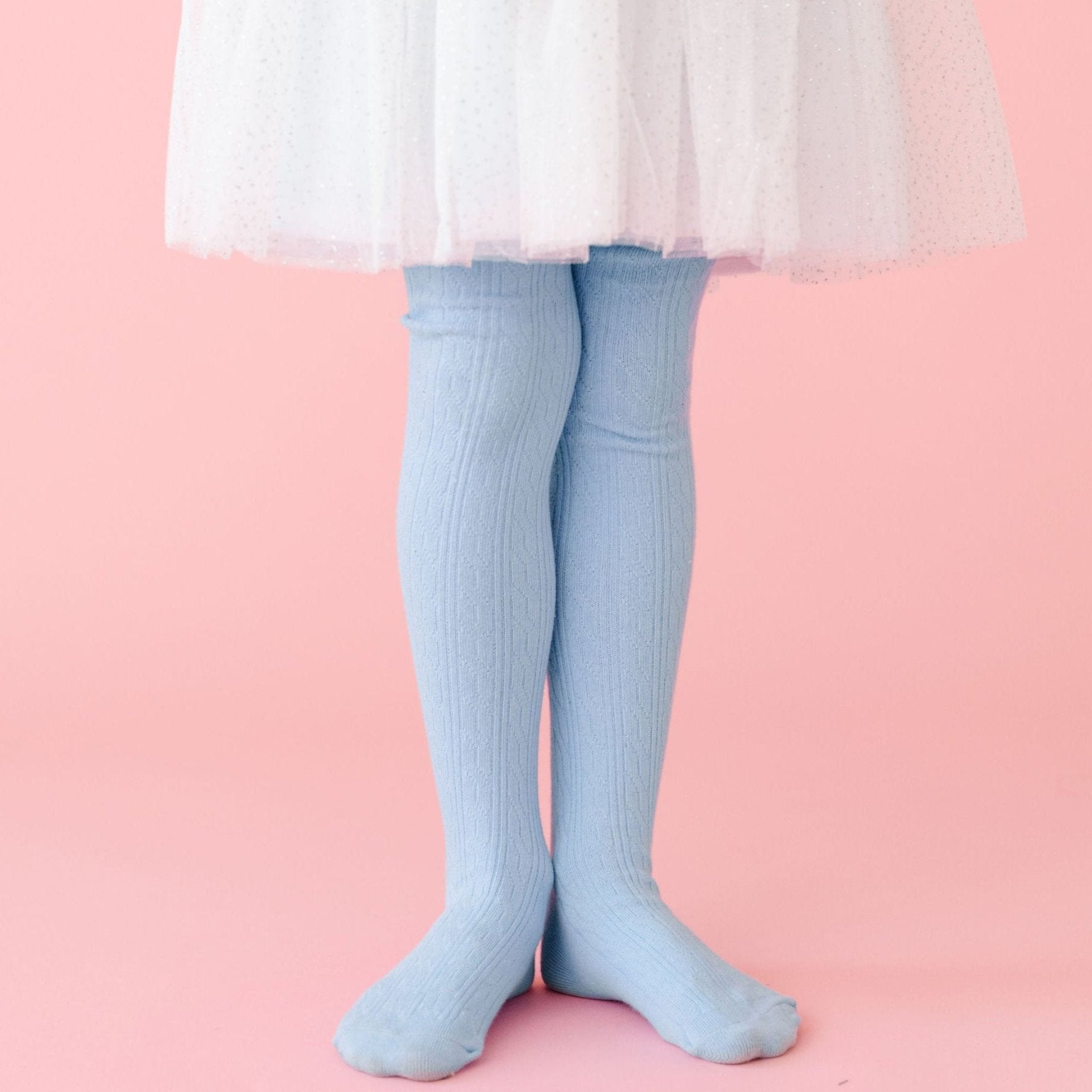 Winter Blue Cable Knit Tights for babies, toddlers and girls. 3-4 YEARS Winter Blue Cable Knit Tights for babies, toddlers and girls. 3-4 YEARS