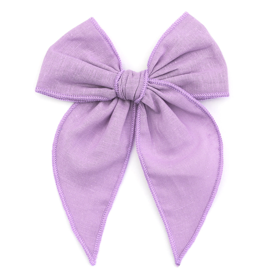 light purple girls hair bow on alligator clip