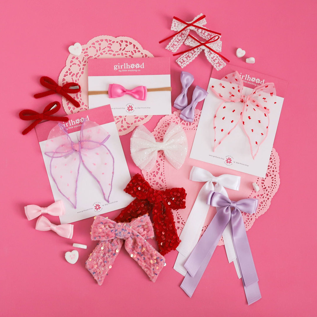 girls valentines hair bows 2025