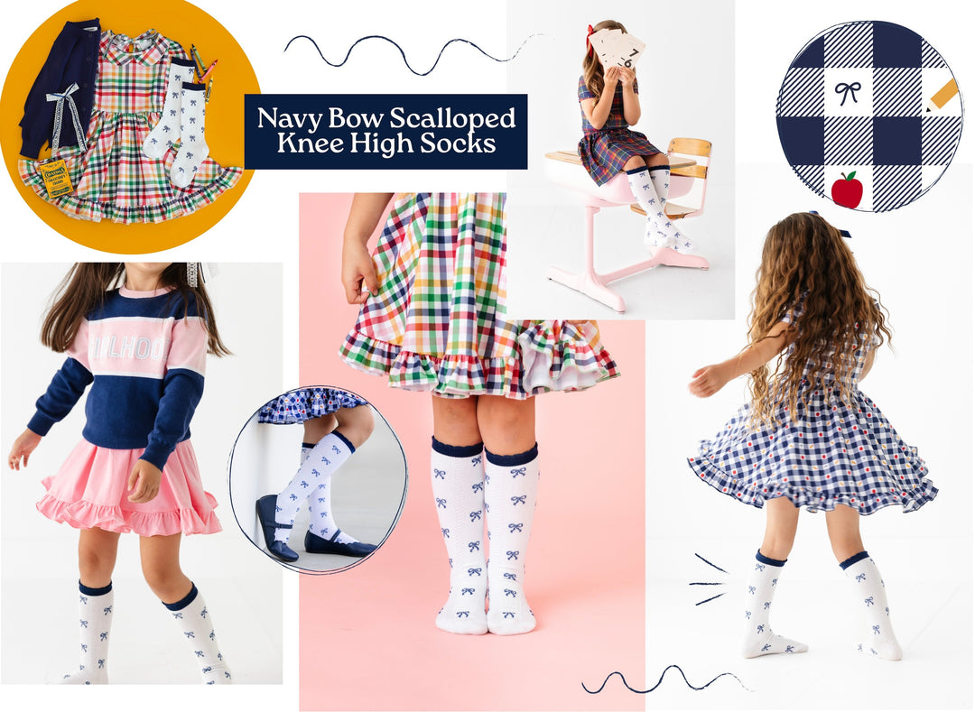 Navy Bow Sock Matches