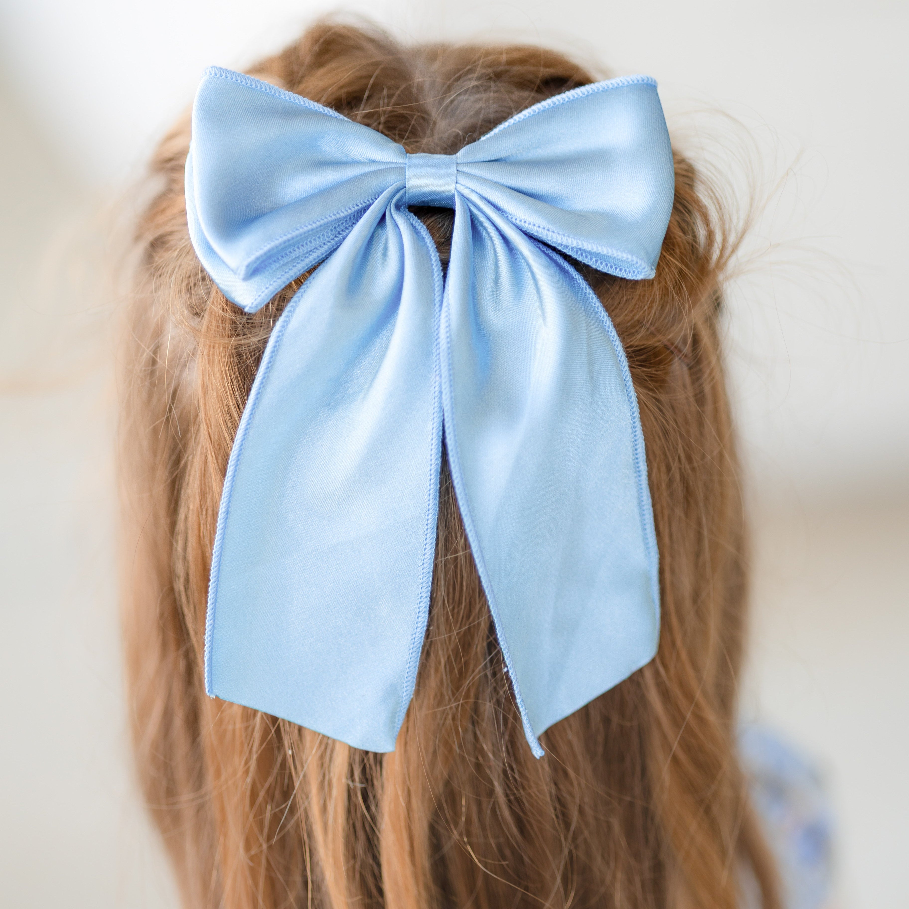 Satin Double Bow - Bluebell