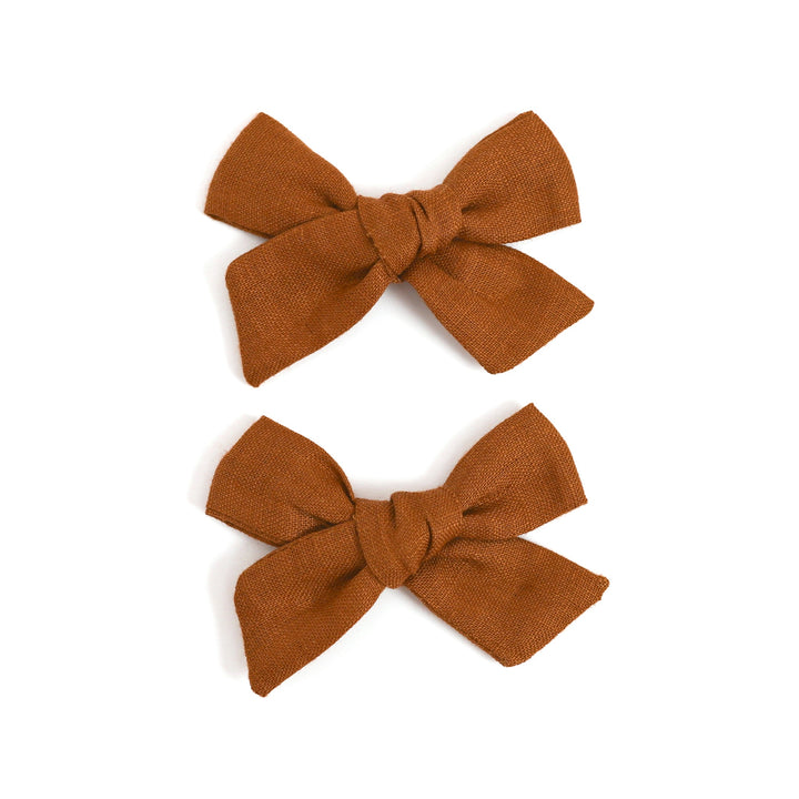 Pigtail Bows - Sugar Almond