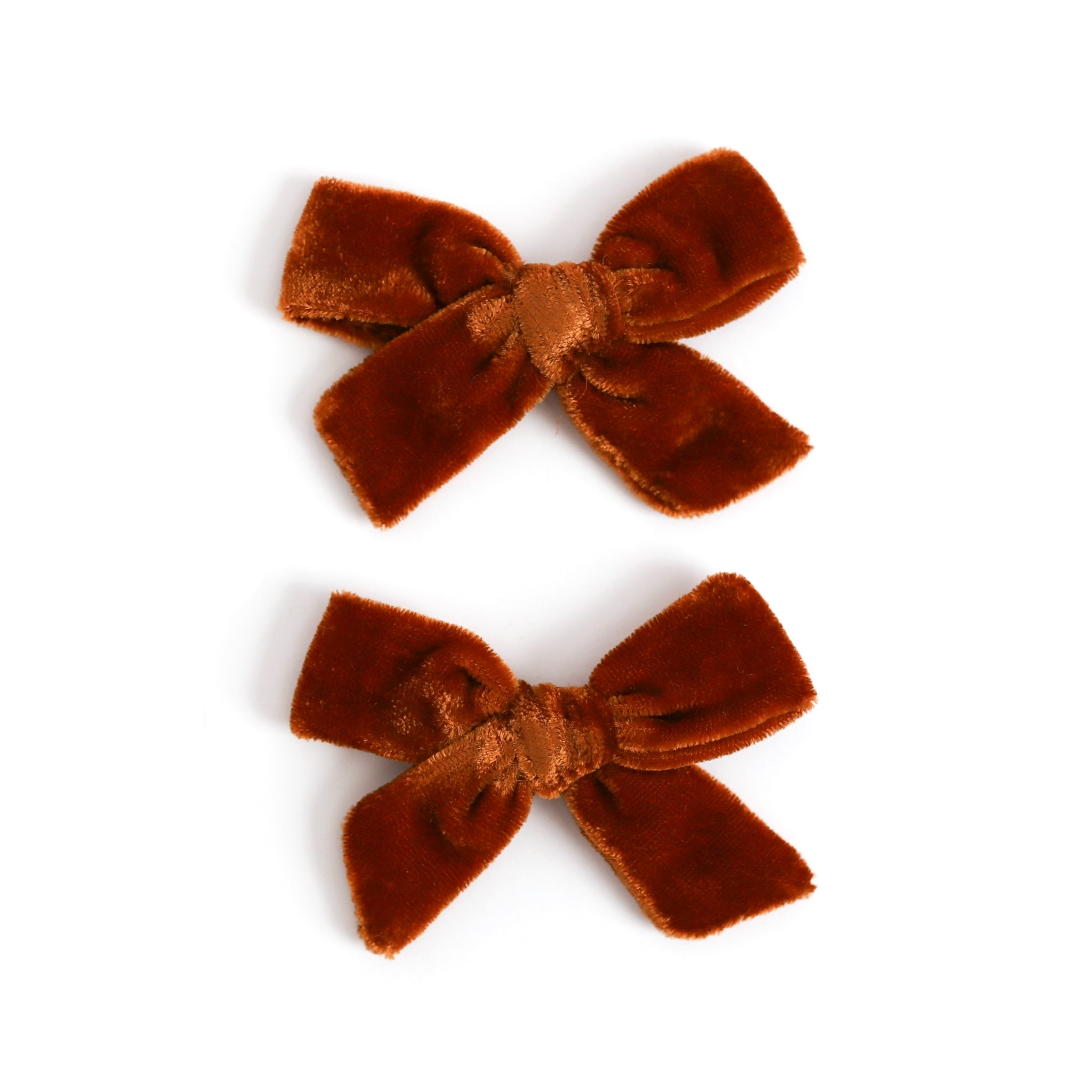 Pigtail Bows - Pumpkin Spice Velvet