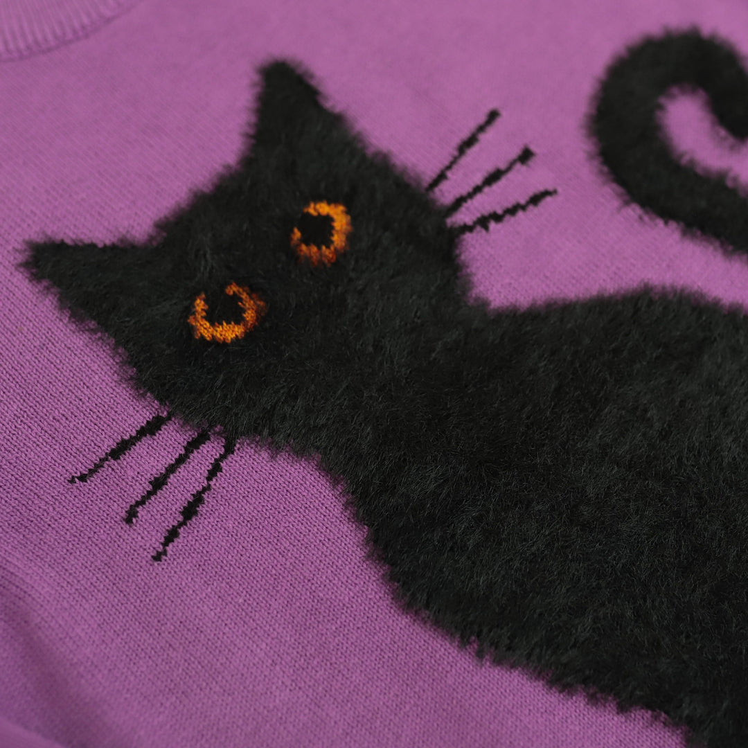 Black Cat Pullover Sweater