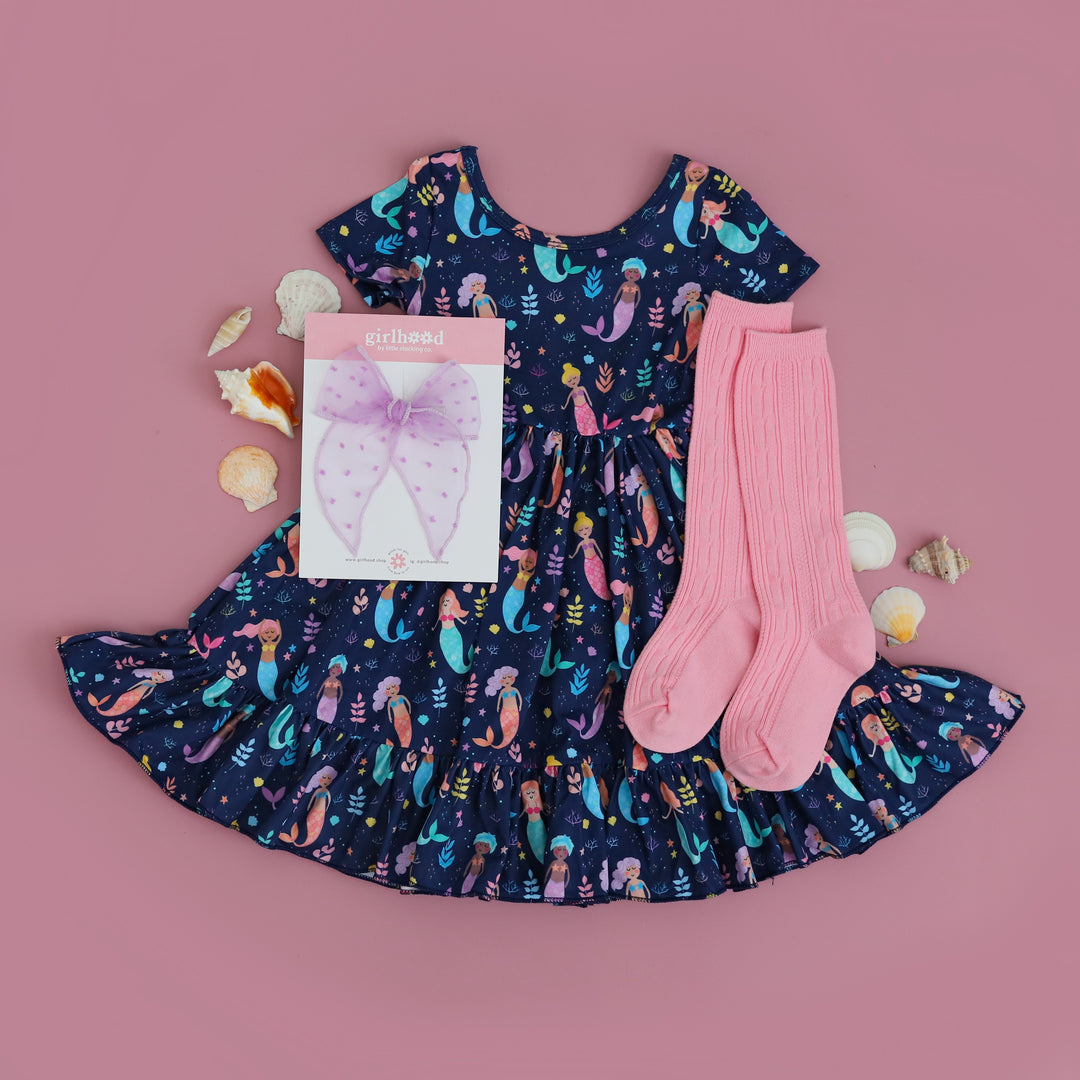 Girls' Mermaid Print Twirl Dress 4 Girls' Mermaid Print Twirl Dress 4
