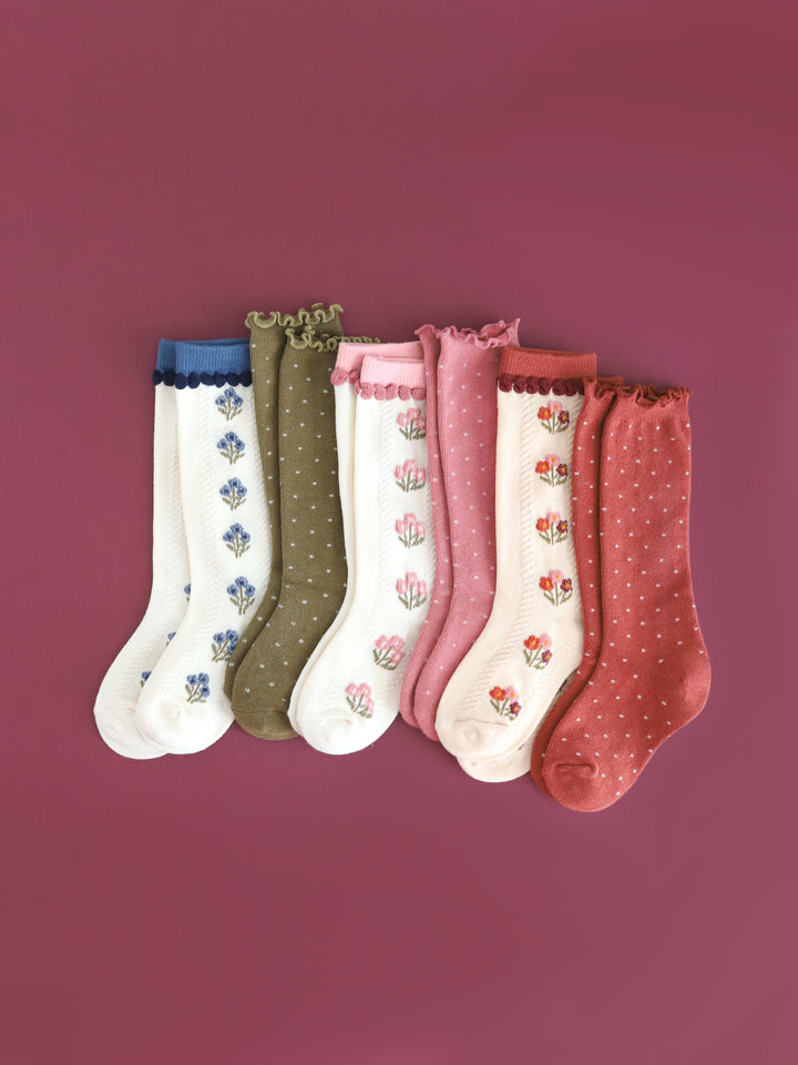 Posie Knee Socks - Rust