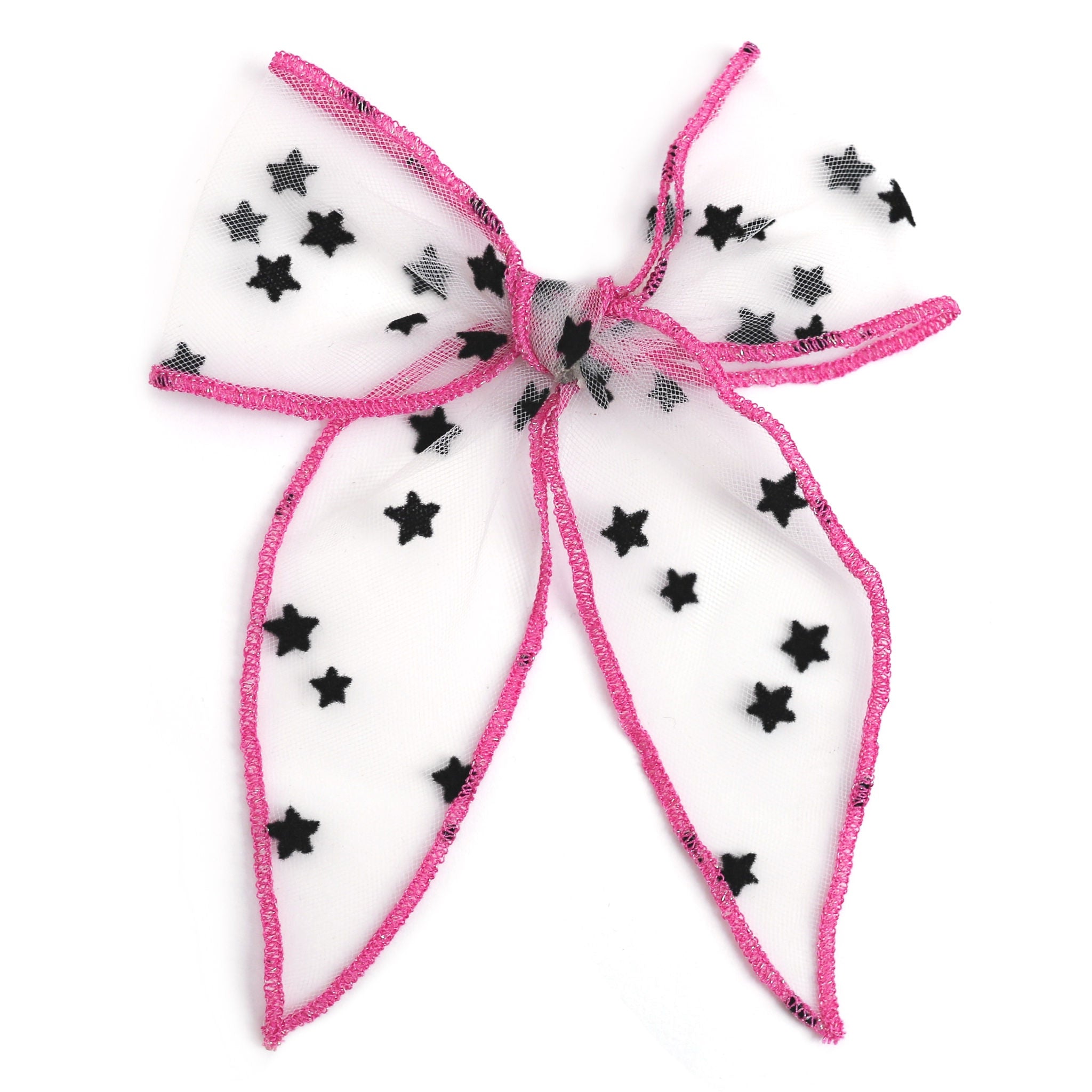 Party Girl Bow - Sheer Stars, Taffy Trim