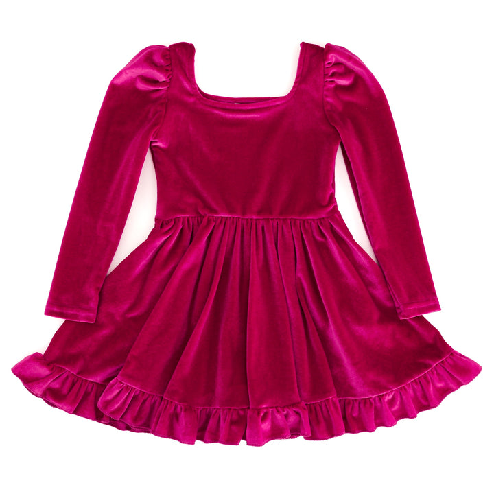 Party Pink Velvet Mod Twirl Dress