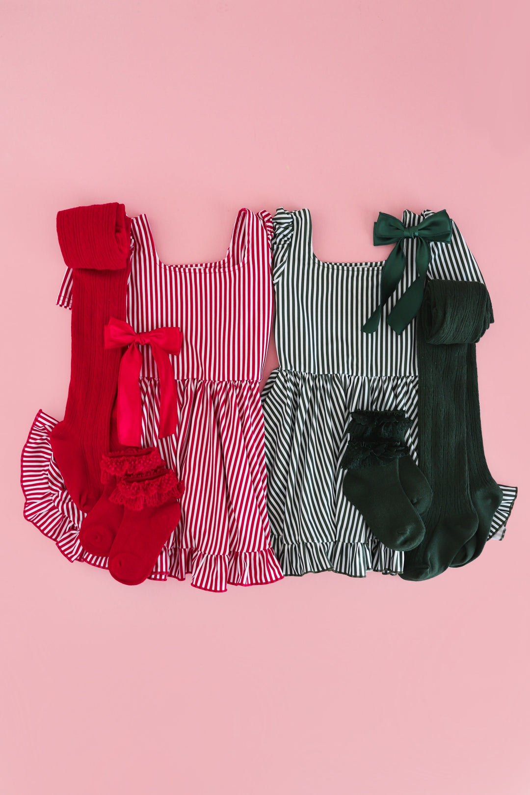 Red Pinstripe Mod Twirl Dress