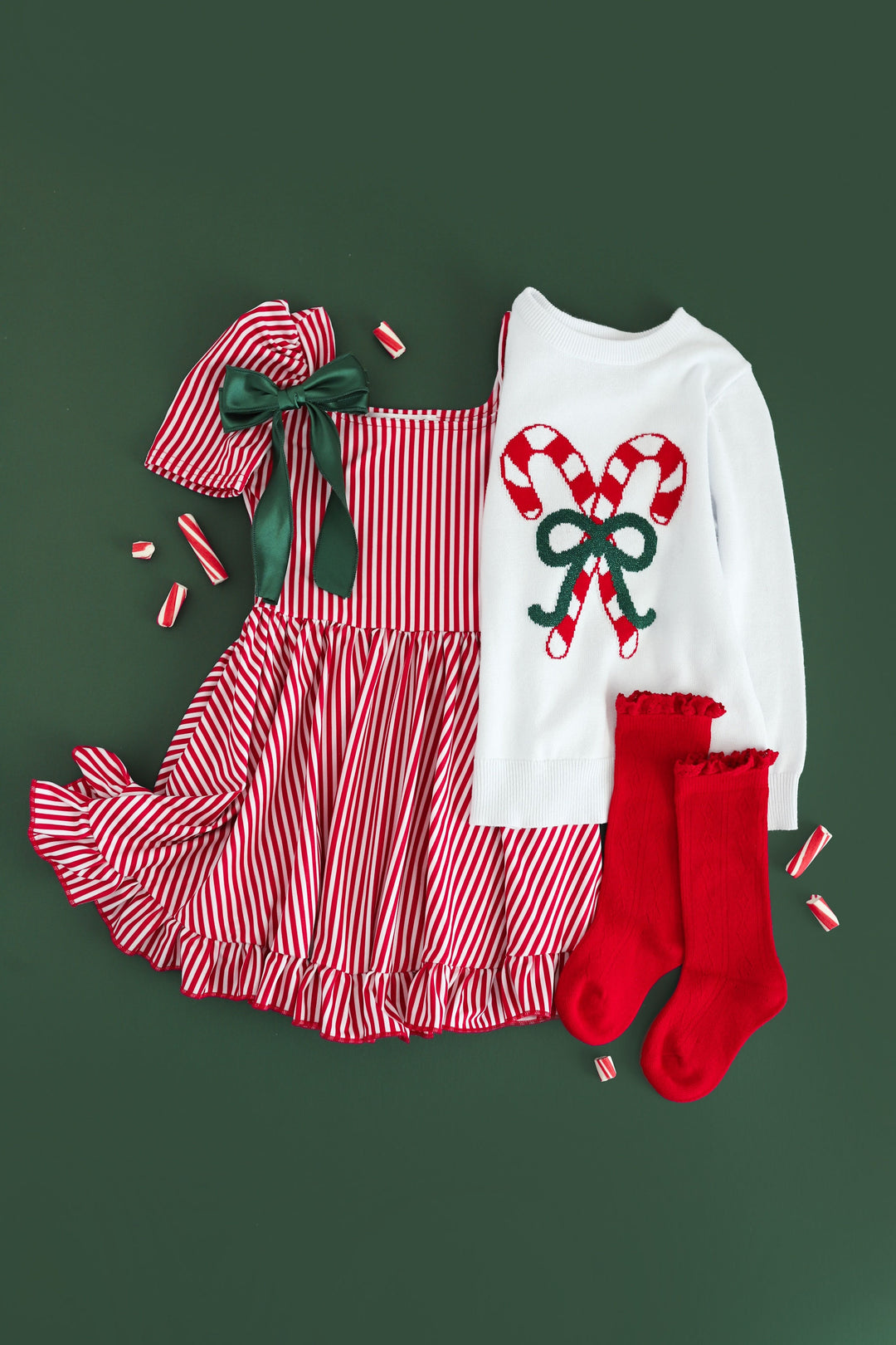 Red Pinstripe Mod Twirl Dress