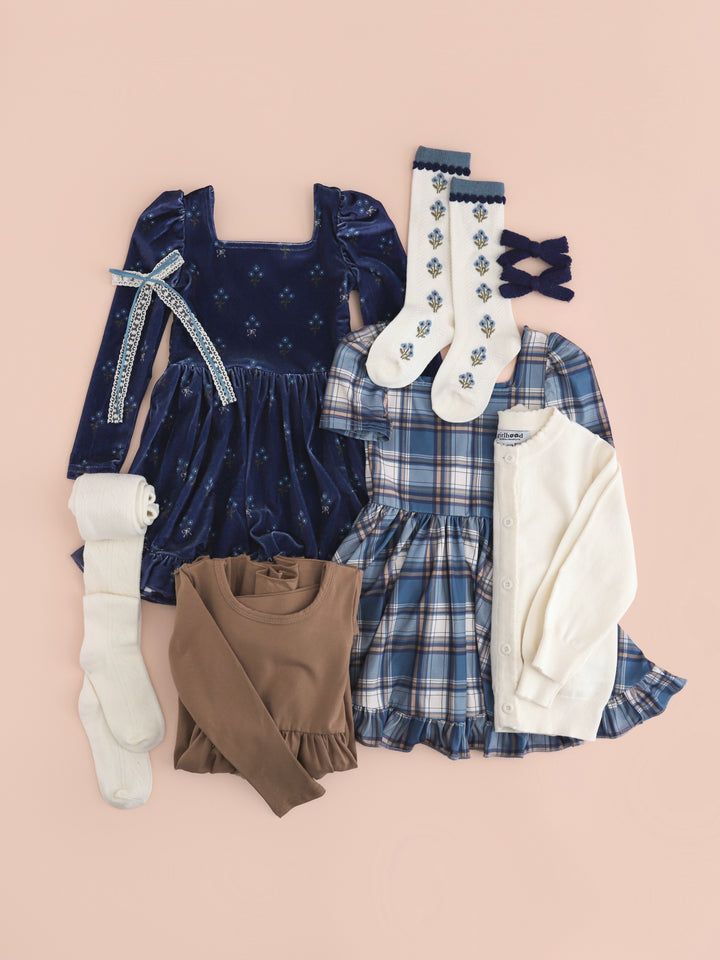 Denim Plaid Mod Twirl Dress