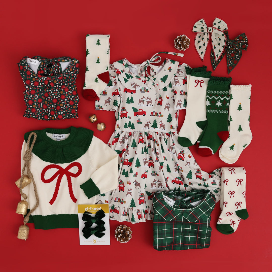 Girls Christmas Dresses & Matching Accessories - Merry + Bright – Little  Stocking Company
