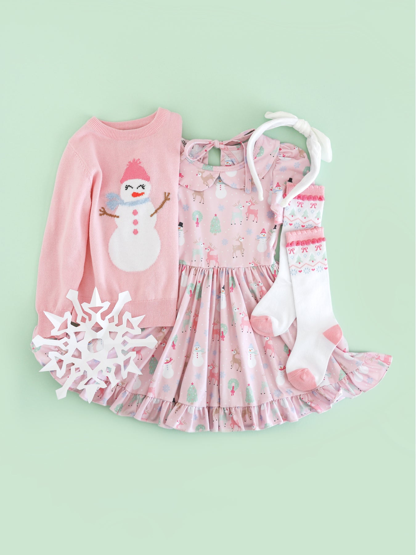 Girls' Pink Christmas Twirl Dress Girls' Pink Christmas Twirl Dress