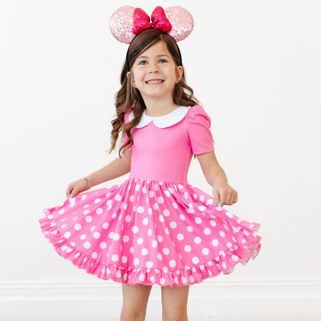 pink minnie dress for little girls trip to disneyland