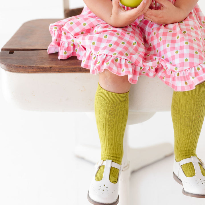 Pink Apple Gingham Twirl Dress