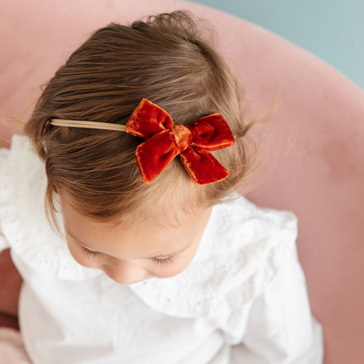 Baby Bow - Pumpkin Spice Velvet