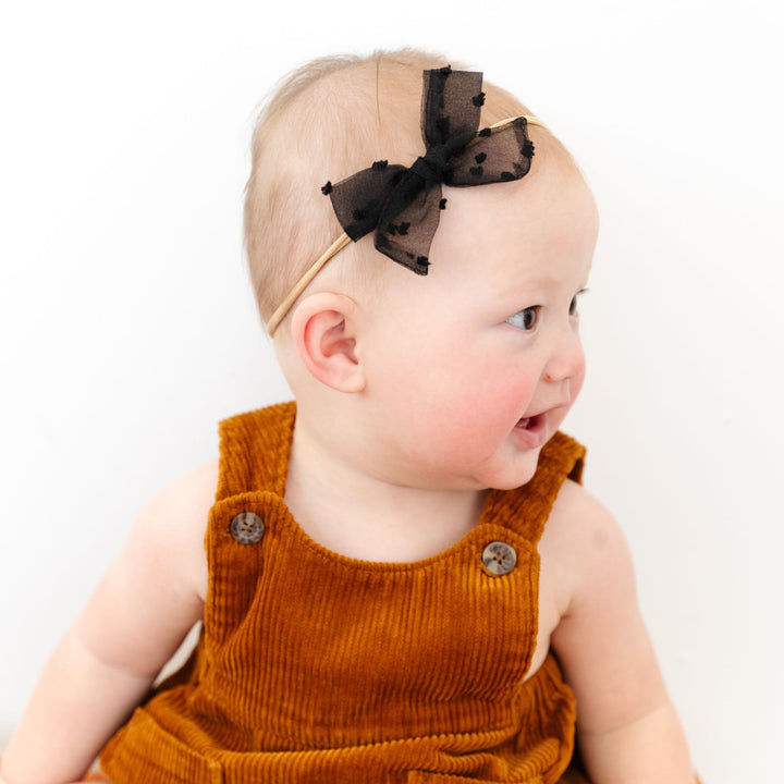 Baby Bow - Black Sheer Dot