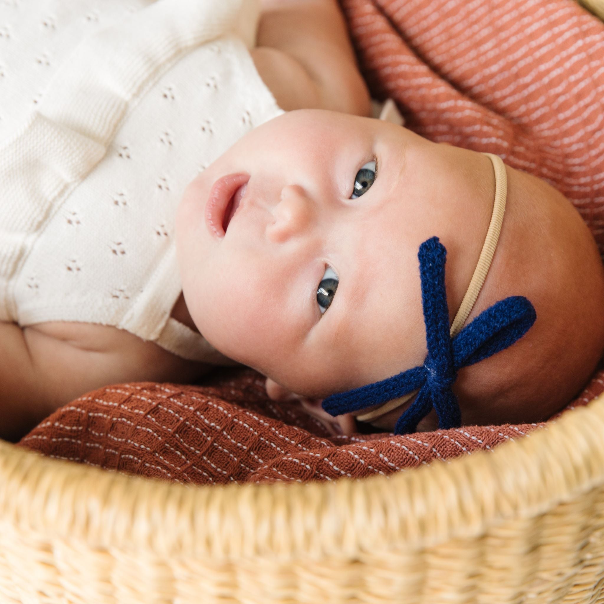 Yarn Baby Bow - Navy