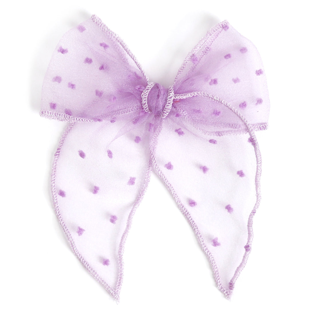 Party Girl Bow - Lavender Sheer Dot