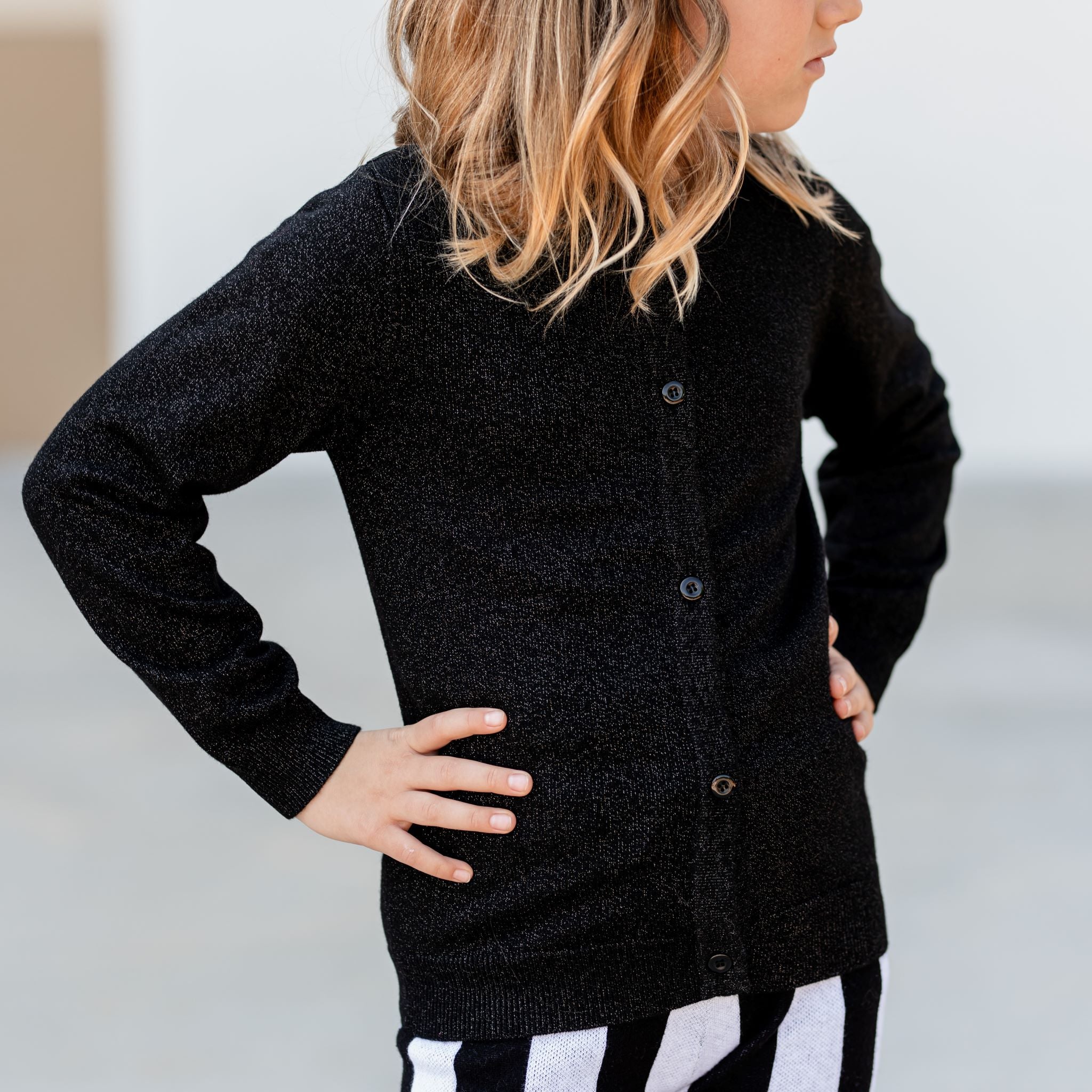 Sparkle Knit Cardigan - Black