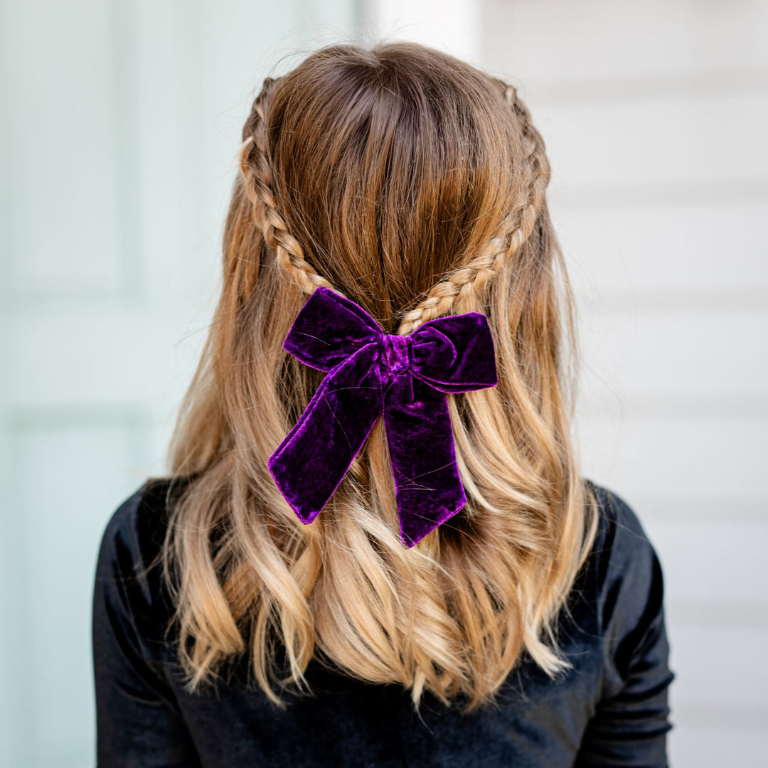 Everyday Bow - Dark Purple Velvet