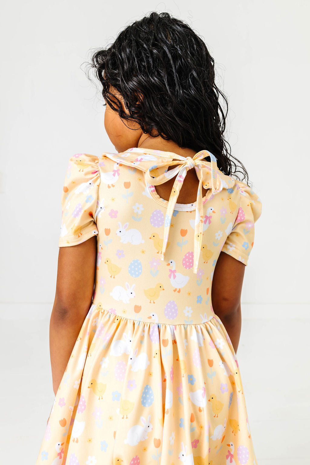 Girls' Bunnies & Bows Easter Twirl Dress – Little Stocking Company Girls' Bunnies & Bows Easter Twirl Dress – Little Stocking Company