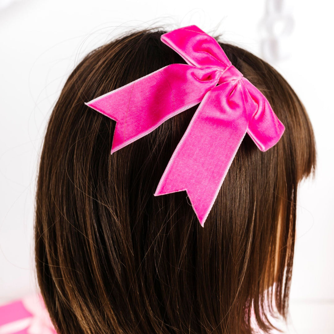 Winter Velvet Ribbon Bow - Taffy