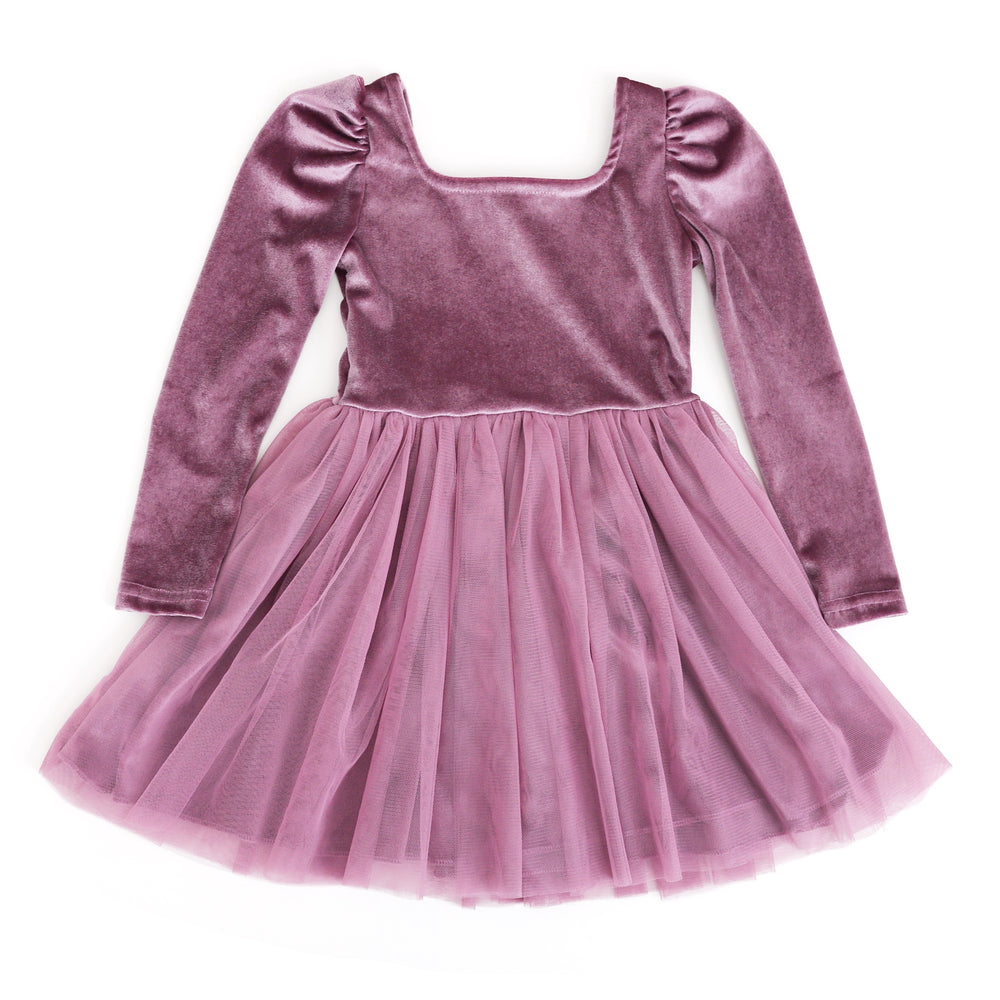 girls amethyst purple velvet tutu dress