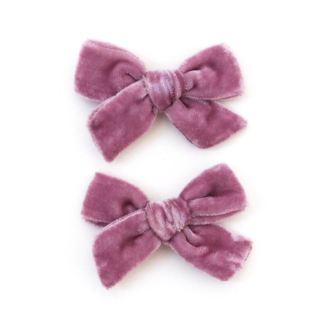 light purple velvet pigtail bows