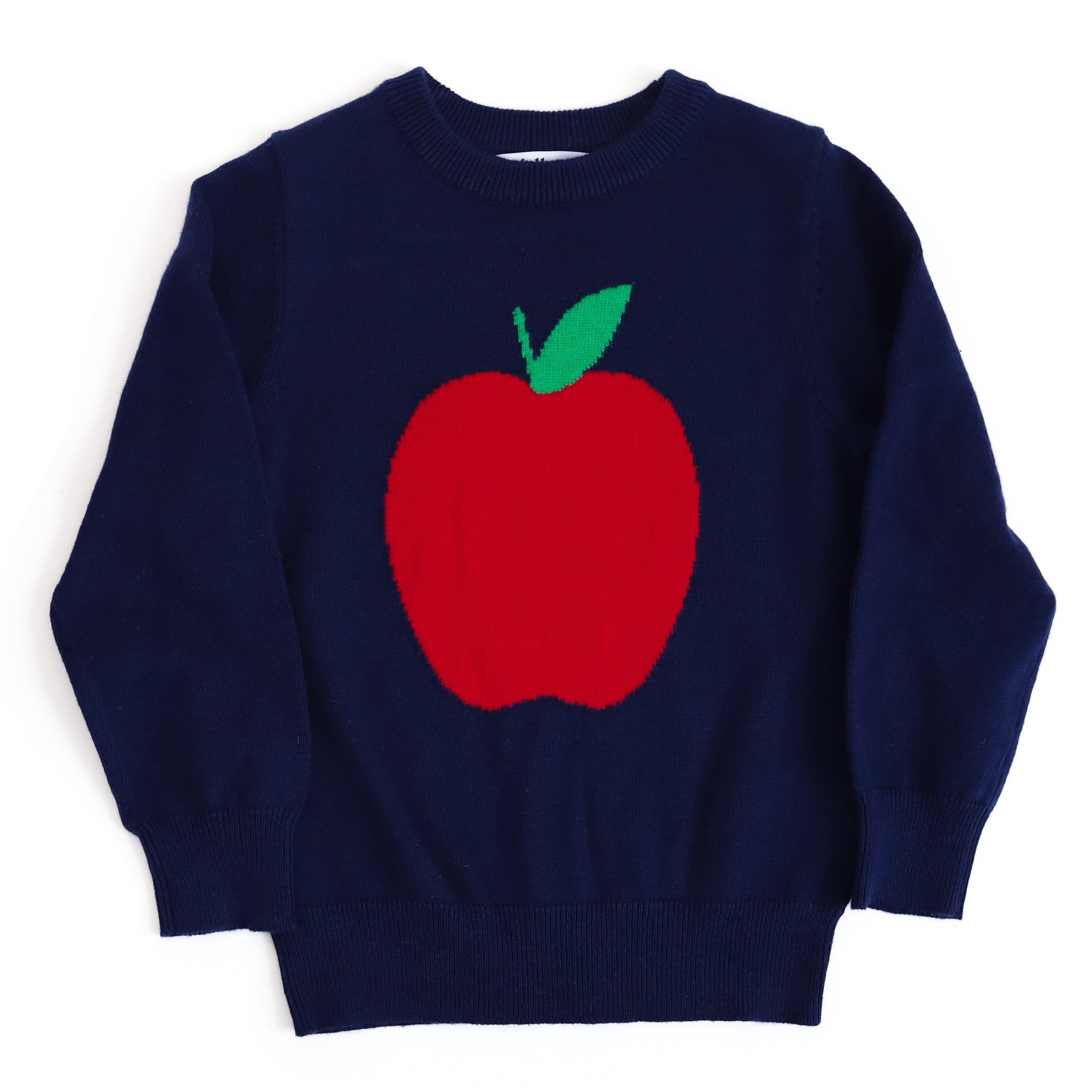 girls' back to school apple pullover sweater