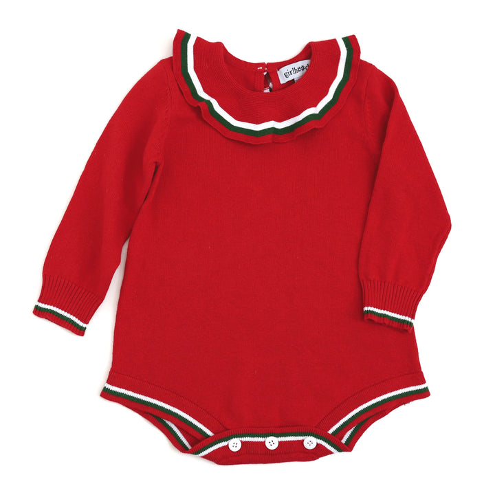 red christmas romper for babies and toddlers