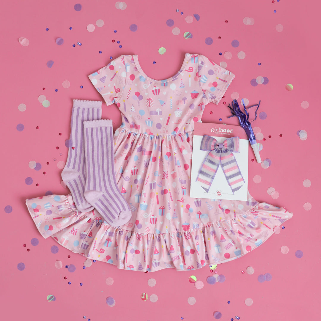 girls' pink birthday twirl dress outfit