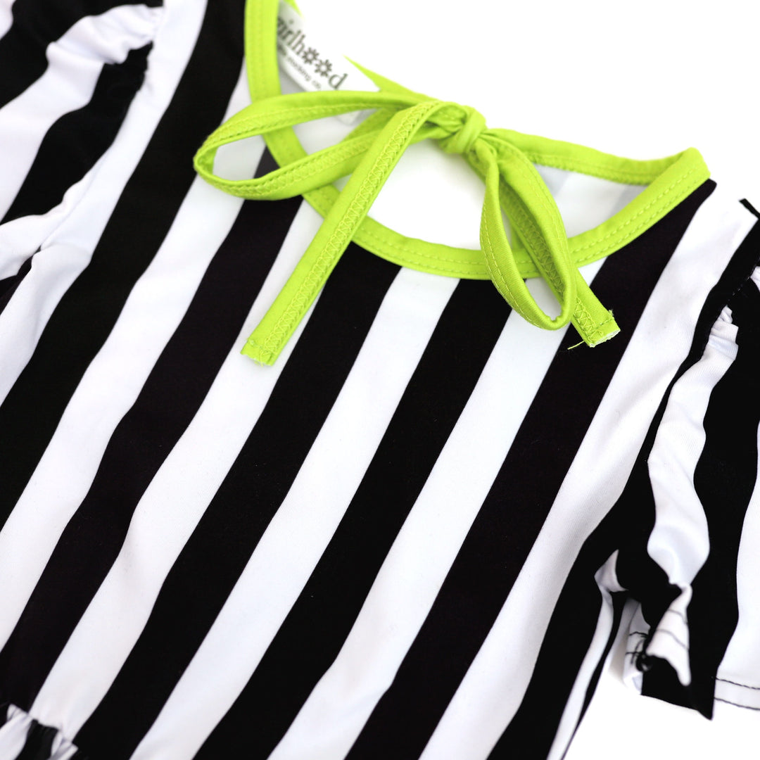 girls' beetlejuice inspired twirl dress detail