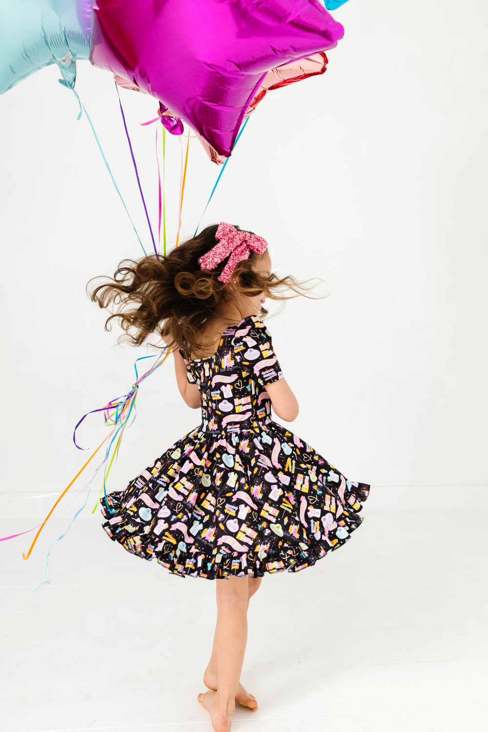 Girls' Best Day Ever Dress in Midnight Black – Little Stocking Company