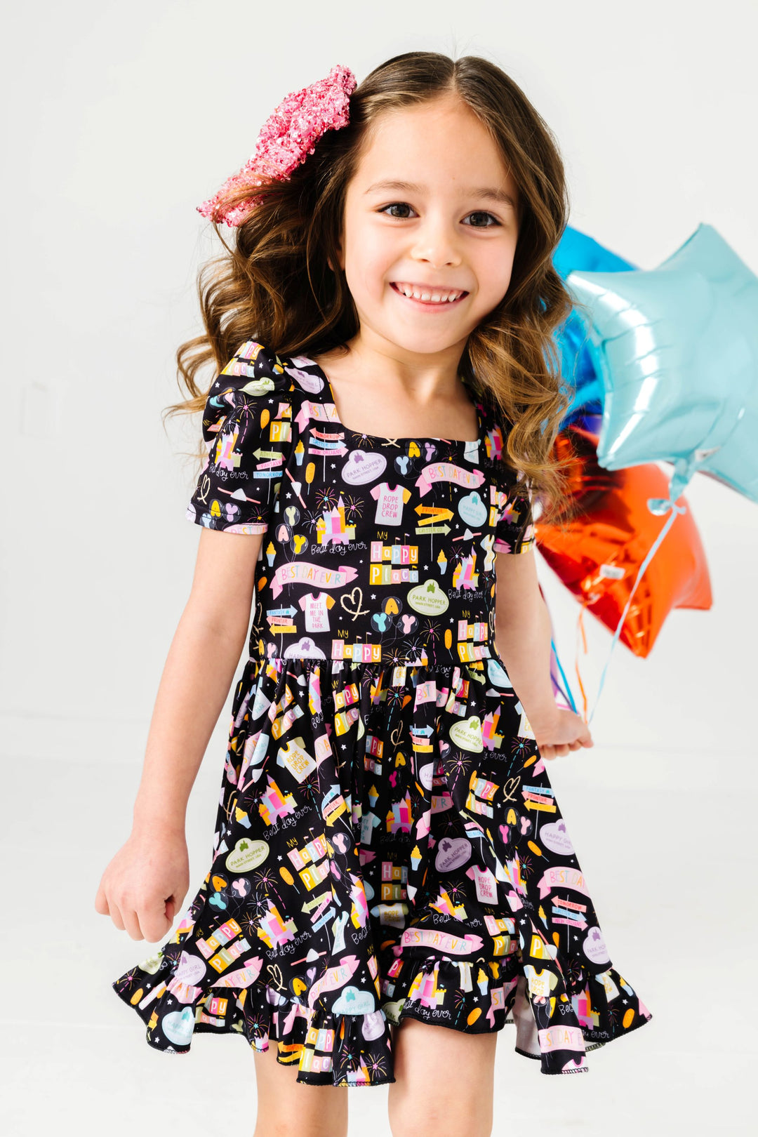 Girls' Best Day Ever Dress in Midnight Black Little Stocking Company Girls' Best Day Ever Dress in Midnight Black Little Stocking Company