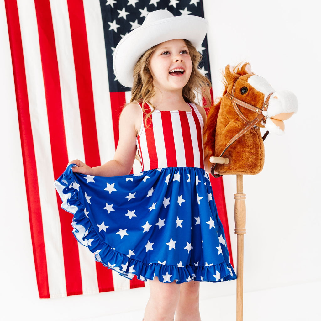 Girls' 4th of July Betsy Flag Twirl Dress 3