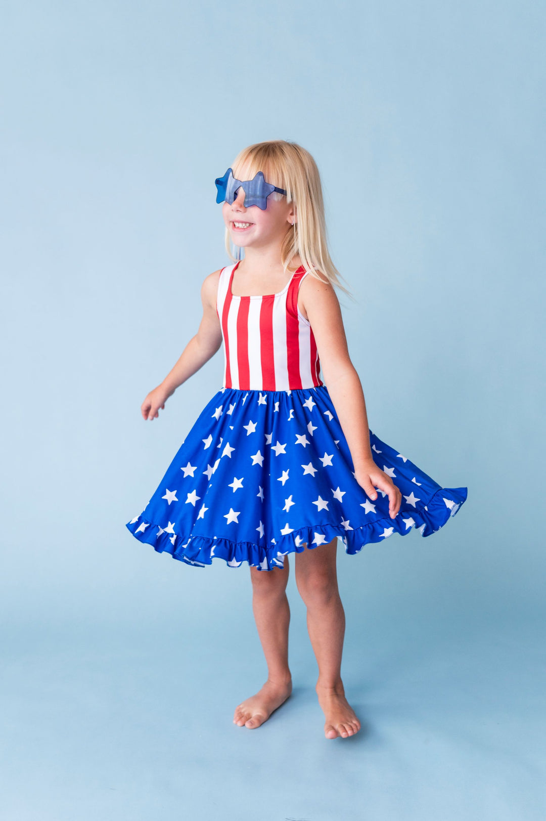 4th july dress Girls' 4th of July Betsy Flag Twirl Dress 8
