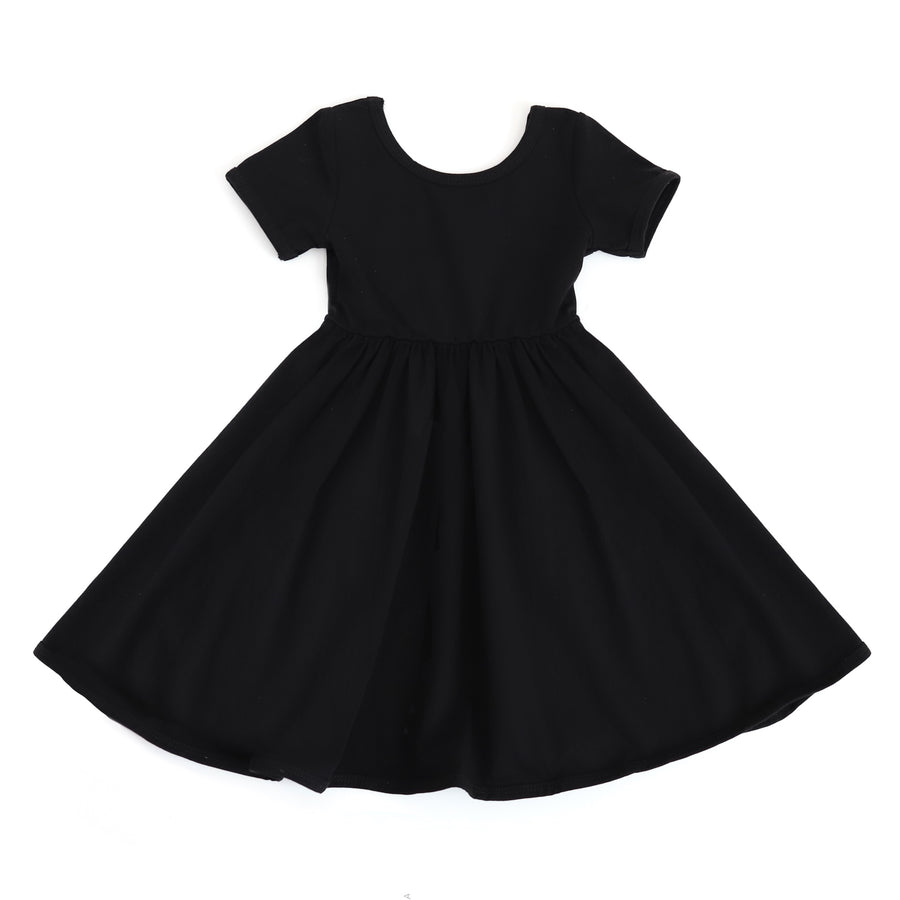 Girls' Solid Cotton Blend Twirl Dresses with Pockets – Little Stocking ...