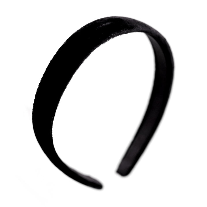 girls black velvet headband