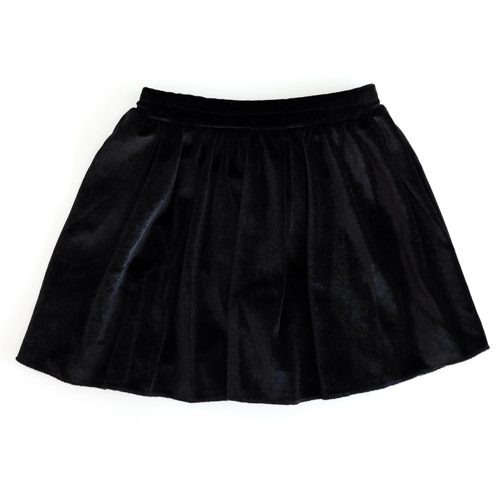 girls' solid black velvet skort with built in shorts to match Halloween Collection