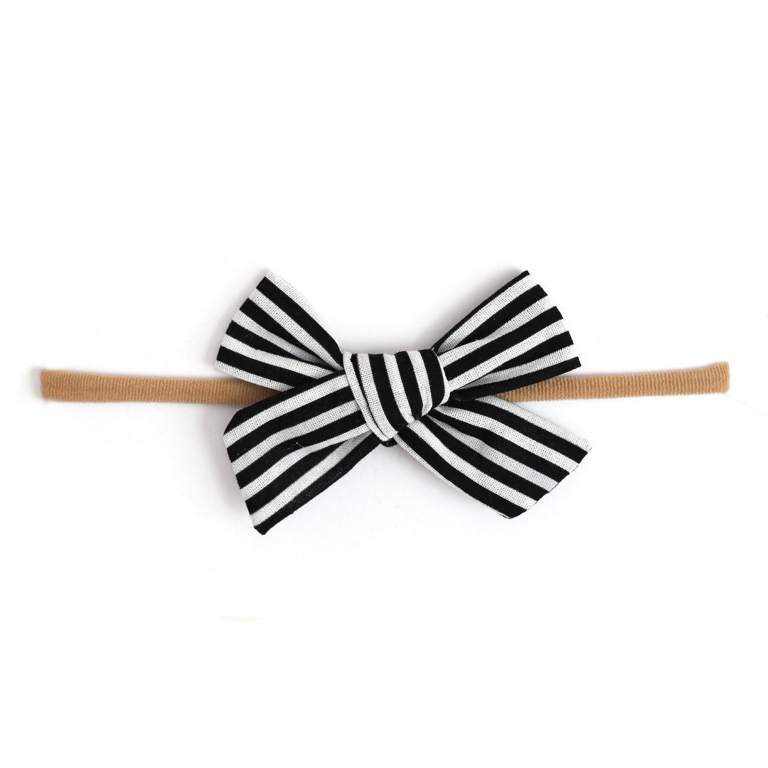 black and white striped baby bow